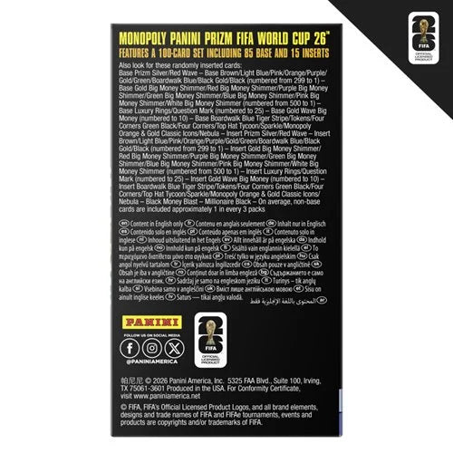 Monopoly Panini Prizm FIFA World Cup Soccer Trading Cards – Booster Box