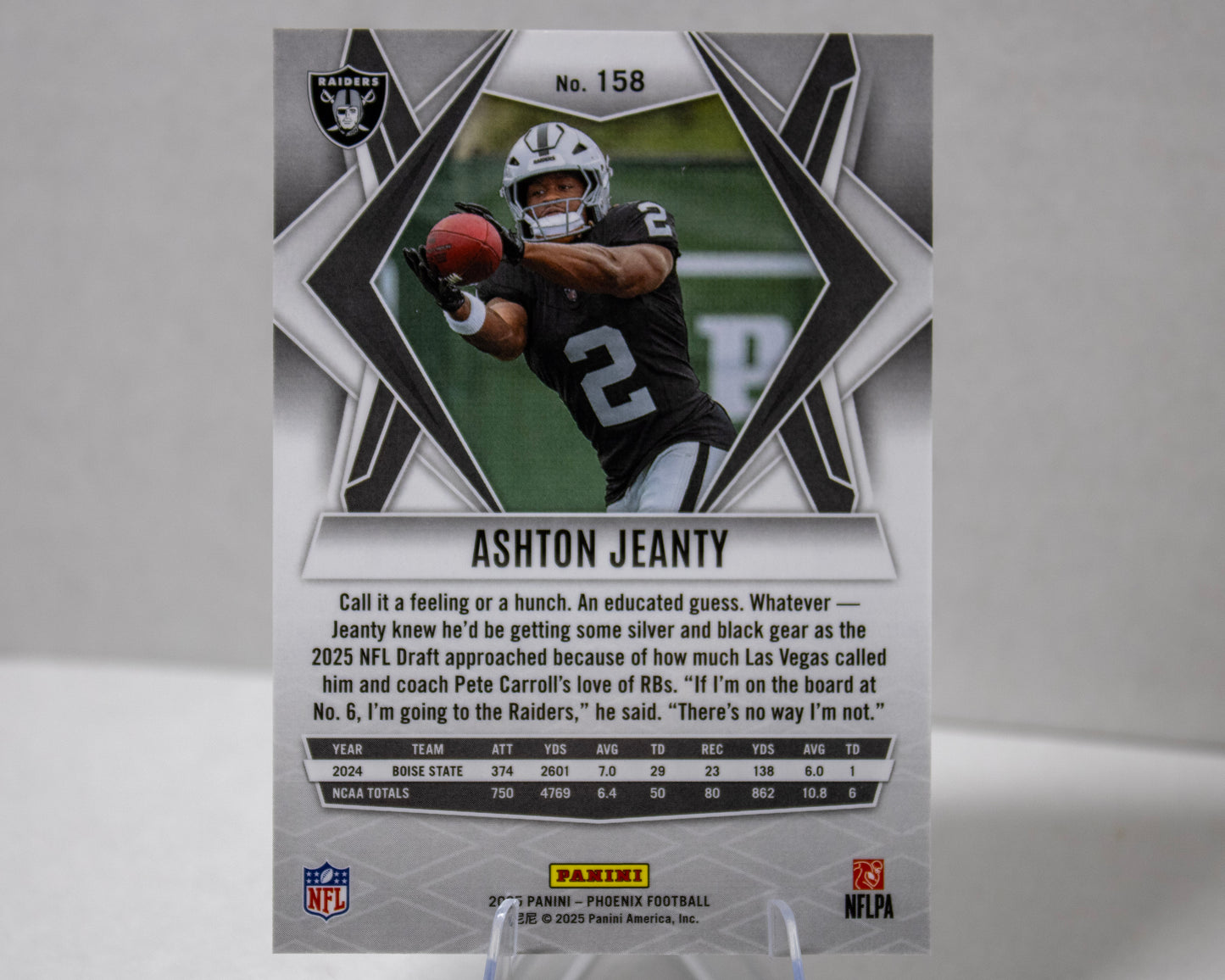 Ashton Jeanty – Panini Phoenix Rookie Card No. 158