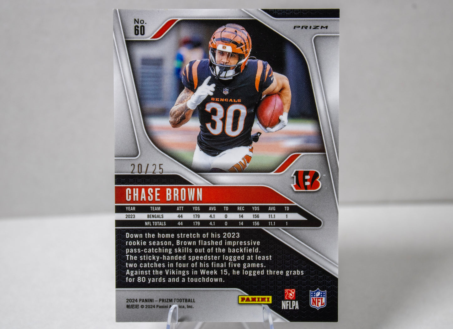Chase Brown Panini Prizm Scope Prizm /25 (No. 60)
