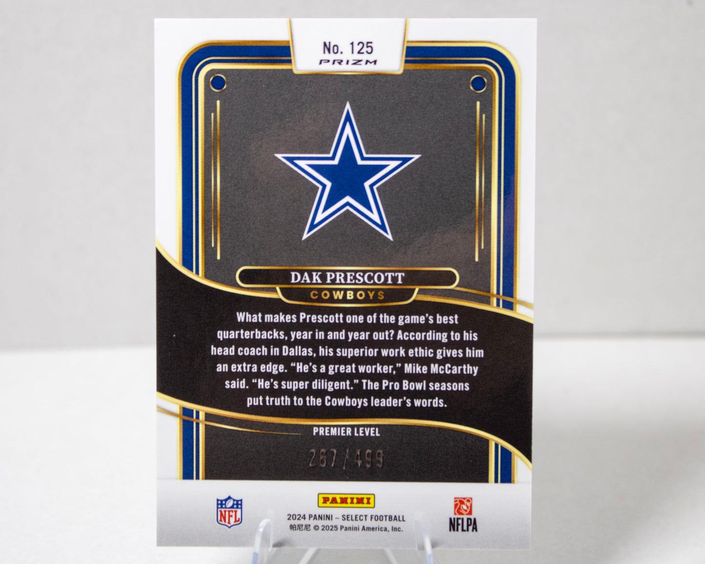 Dak Prescott – Panini Select Premier Level Prizm /499 (No. 125)