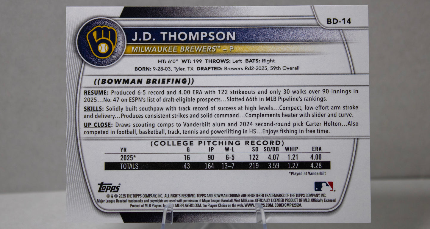 J.D. Thompson – 1st Prospect (BD‑14)