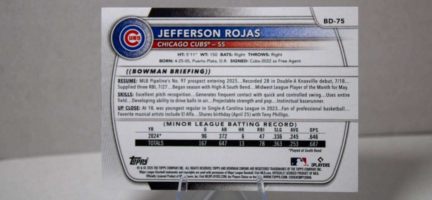 Jefferson Rojas - Bowman Draft Baseball (BD‑75)
