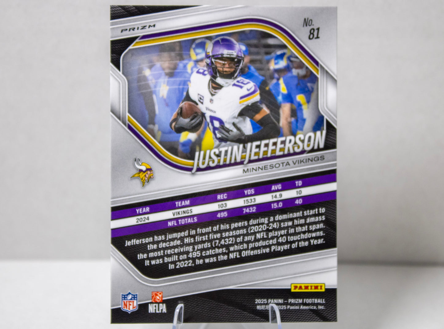 Justin Jefferson – Panini Prizm Laser Prizm (No. 81)