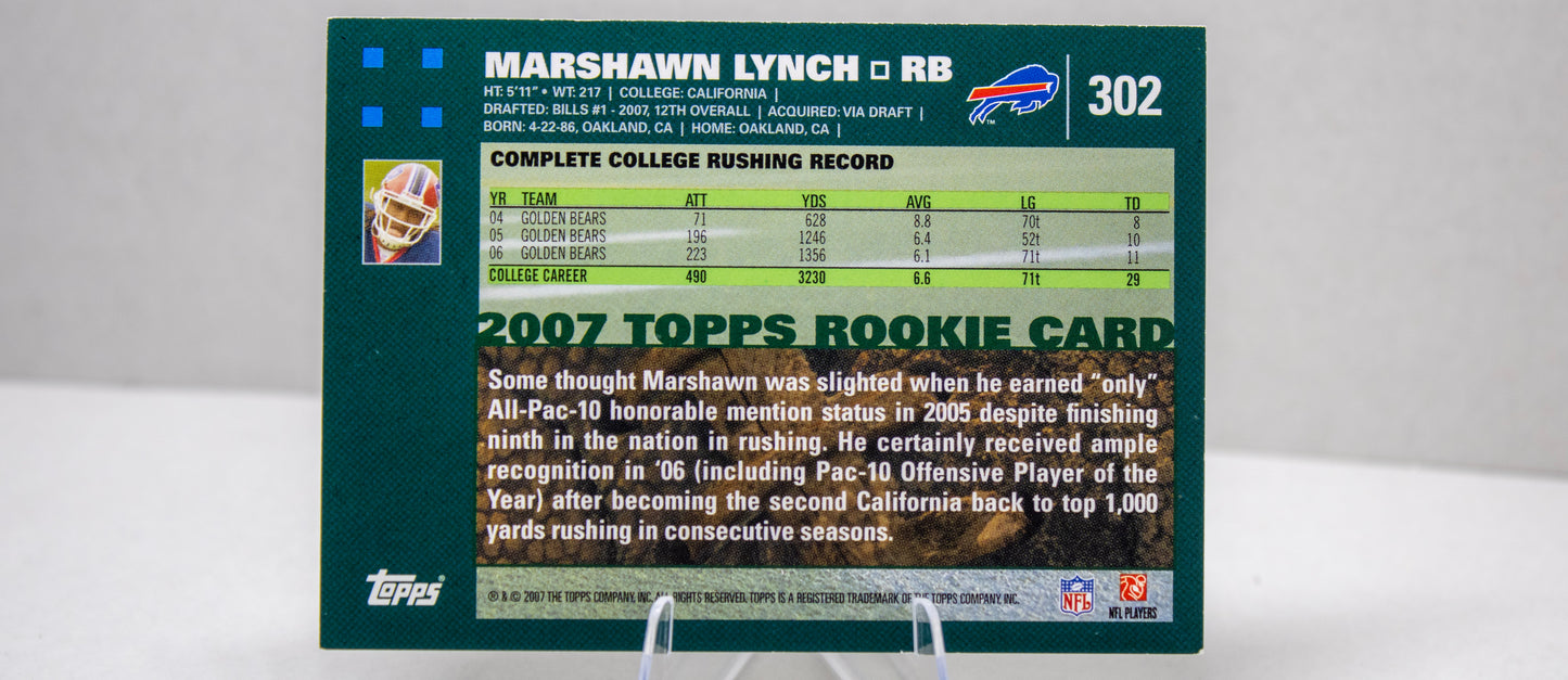 Marshawn Lynch – Topps Rookie Card #302 Buffalo Bills RC