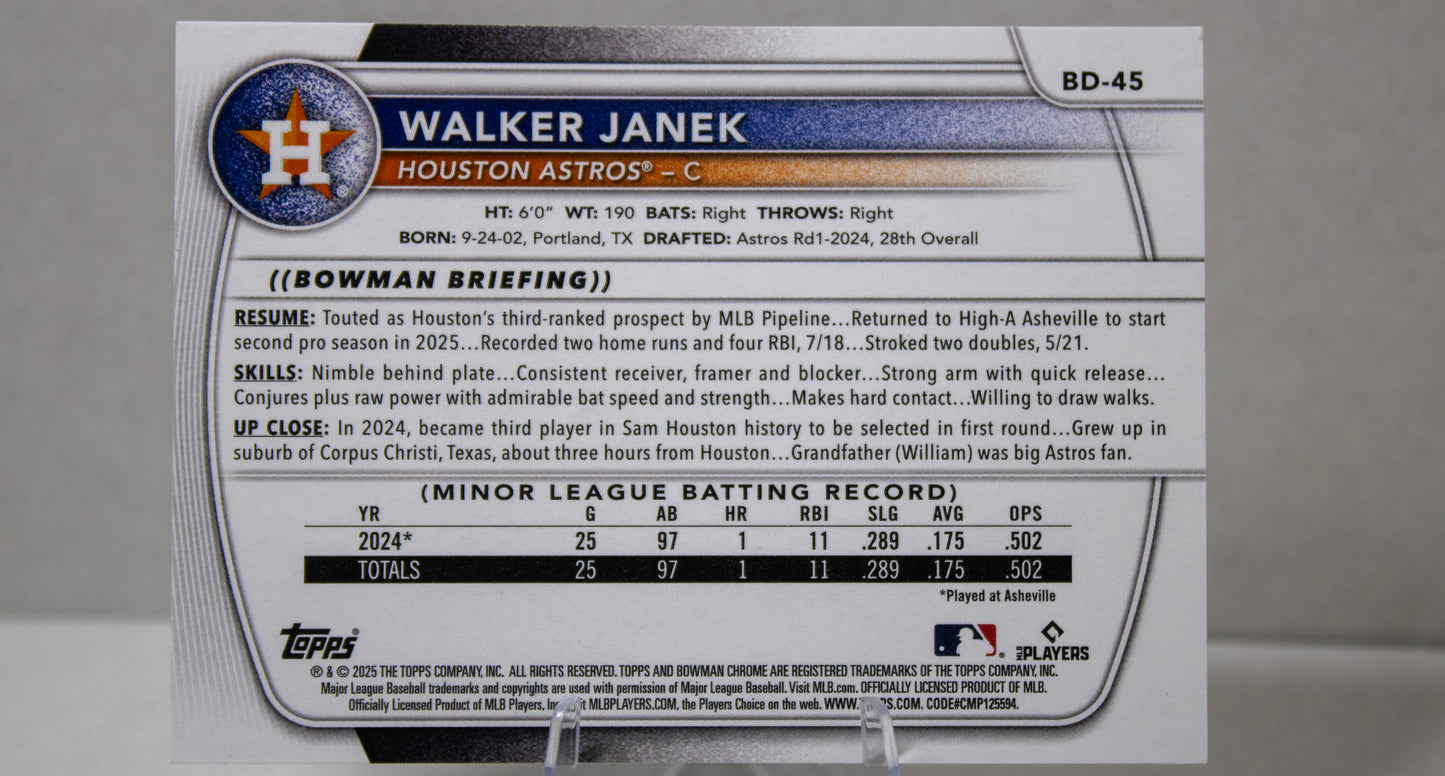 Walker Janek – 1st Bowman Prospect (BCP‑15)