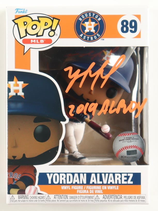 Yordan Álvarez Signed Astros #89 Funko Pop! Vinyl Figure Inscribed "2019 AL ROY"