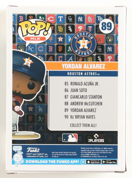 Yordan Álvarez Signed Astros #89 Funko Pop! Vinyl Figure Inscribed "2019 AL ROY"