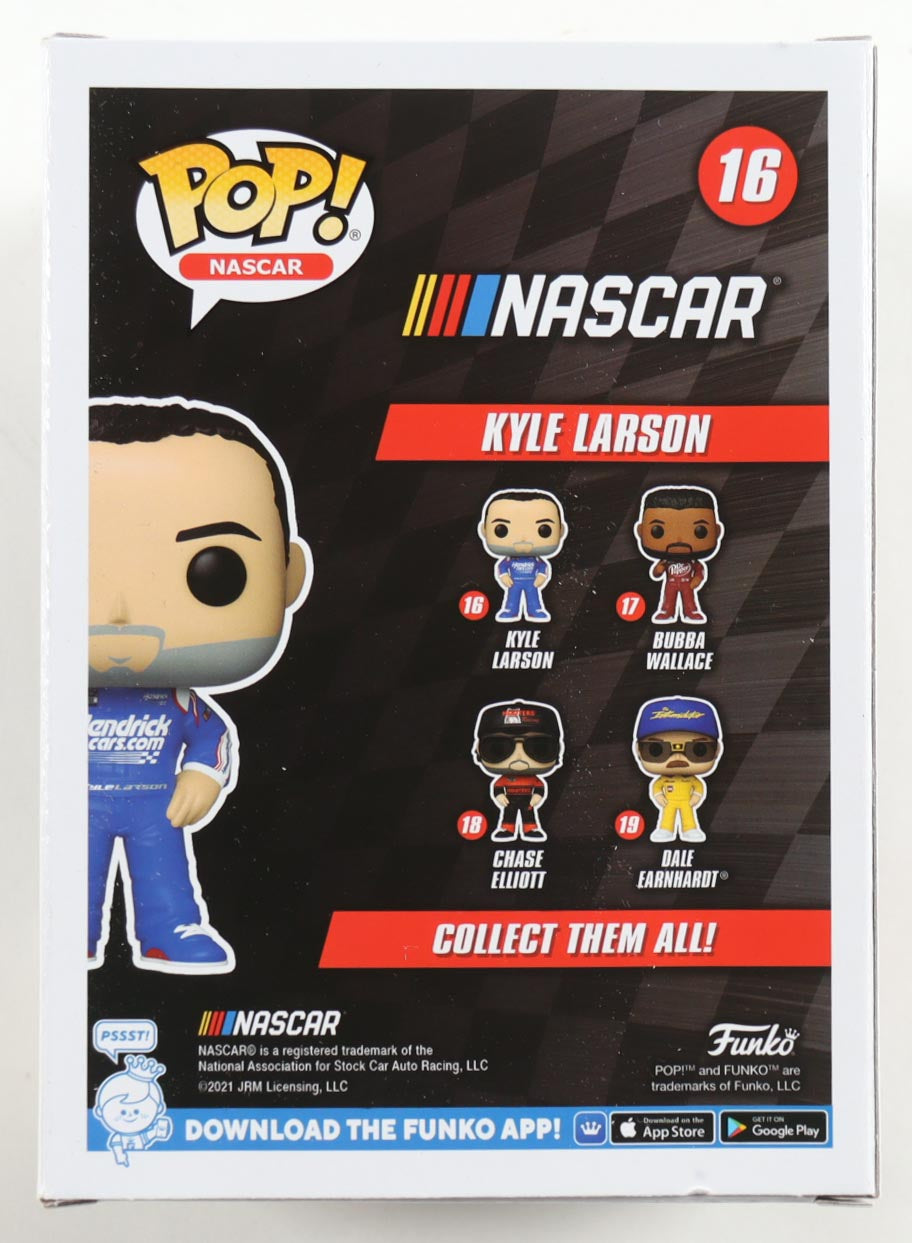 Kyle Larson Signed NASCAR #16 Funko Pop! Vinyl Figure