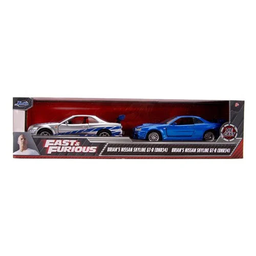 Fast & Furious Brian’s Nissan Skyline GT‑R R34 2‑Pack (1:32 Diecast Jada)