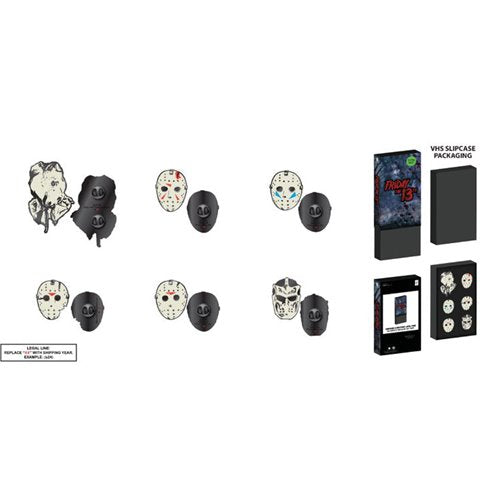 Friday the 13th Enamel Pin VHS 6-Piece Set - Entertainment Earth Exclusive