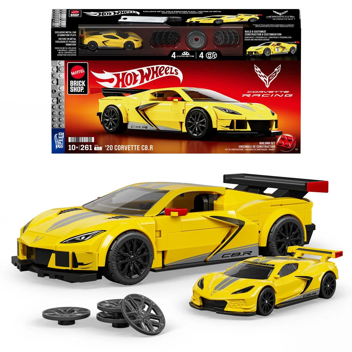 Hot Wheels Brick Shop Speed Series '20 Corvette C8.R (Yellow)