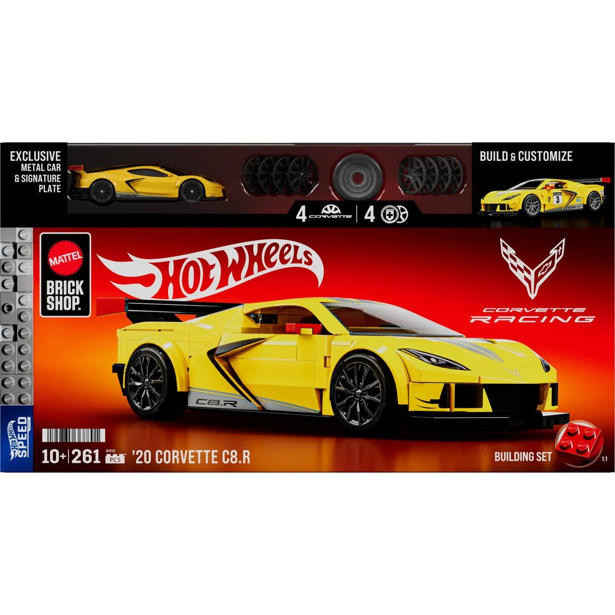Hot Wheels Brick Shop Speed Series '20 Corvette C8.R (Yellow)