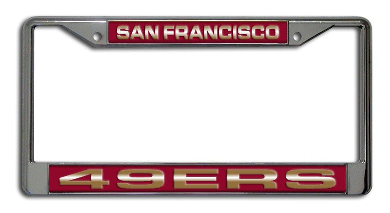 San Francisco 49ers Laser Cut Chrome License Plate Frame