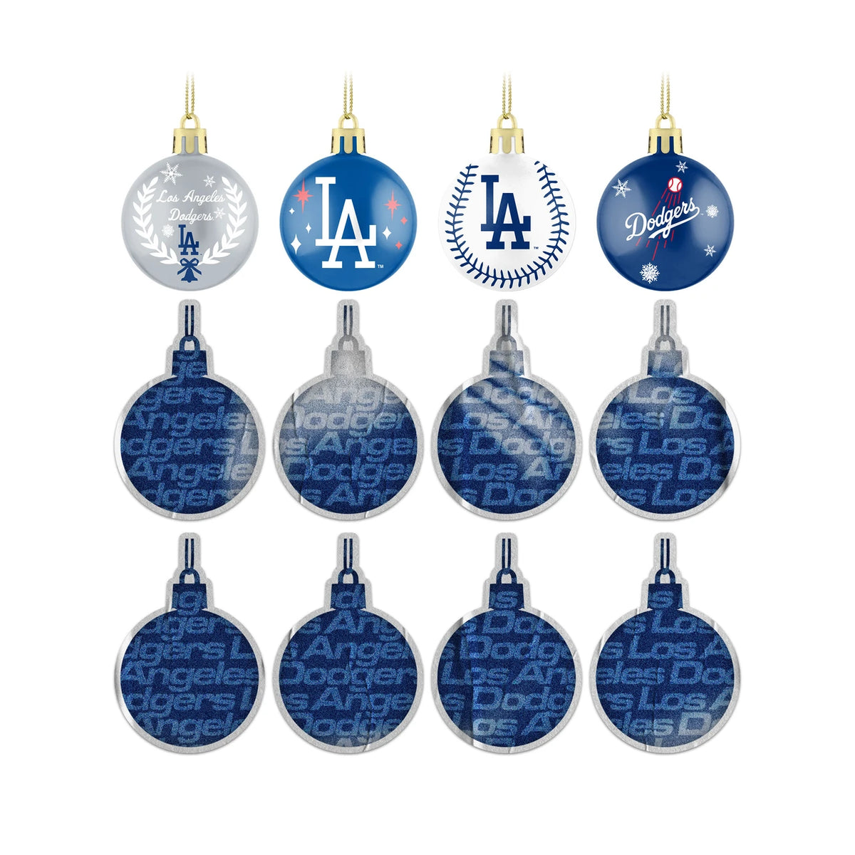 Los Angeles Dodgers 12 Days of Christmas Advent Calendar Ornament Set