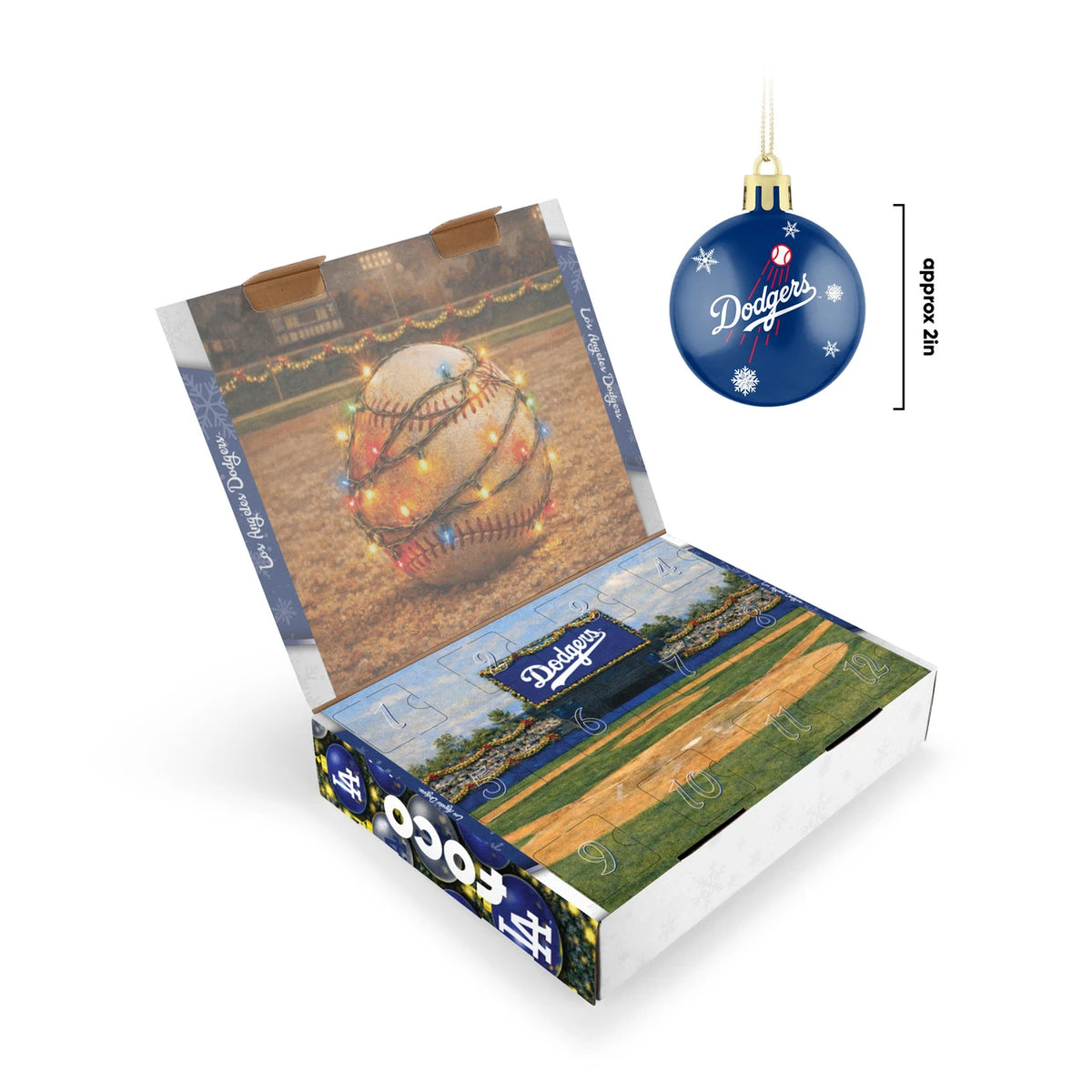 Los Angeles Dodgers 12 Days of Christmas Advent Calendar Ornament Set