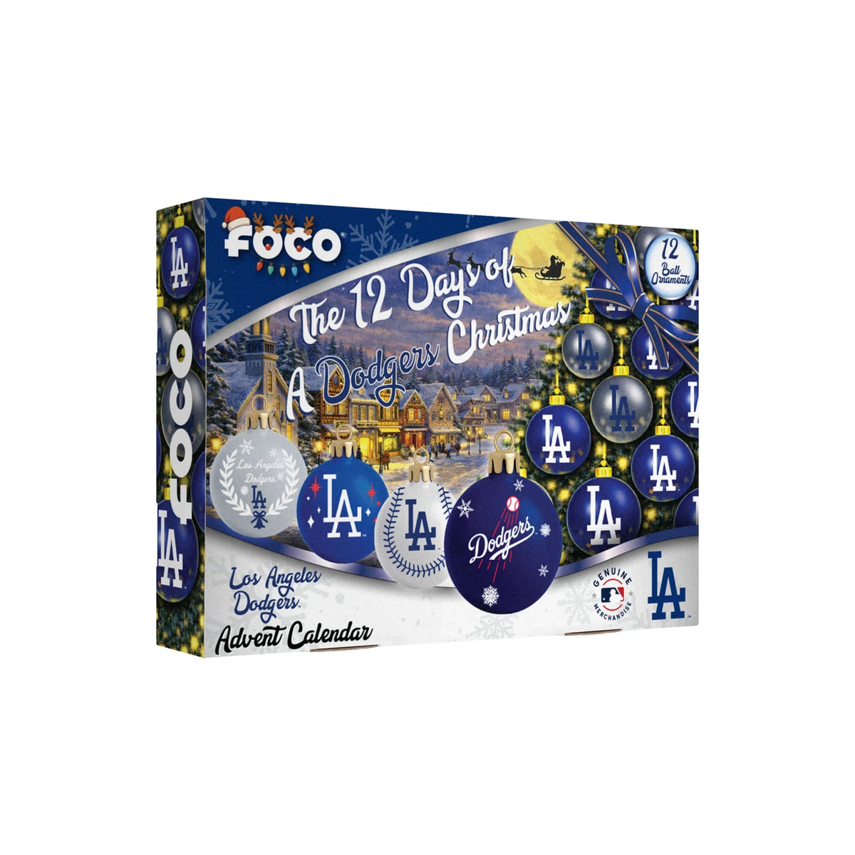 Los Angeles Dodgers 12 Days of Christmas Advent Calendar Ornament Set