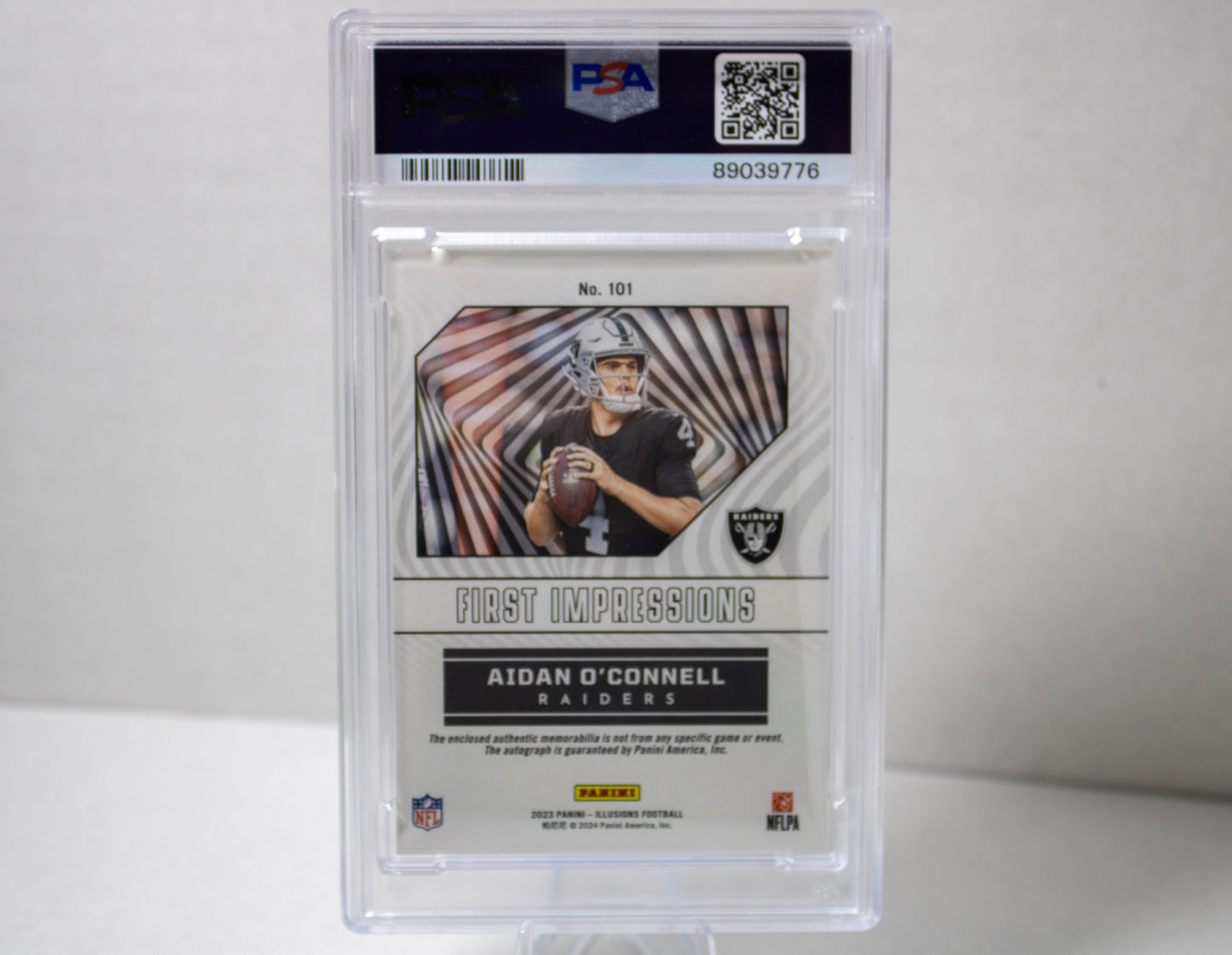 Aidan O’Connell – Panini Illusions First Impressions Autograph Memorabilia PSA 8 (No. 101)