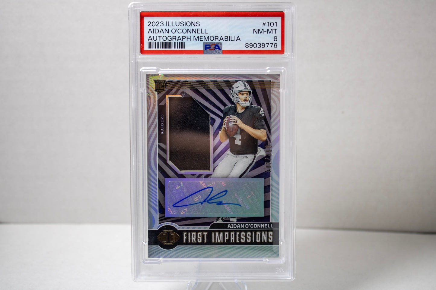 Aidan O’Connell – Panini Illusions First Impressions Autograph Memorabilia PSA 8 (No. 101)