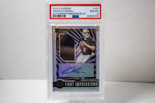 Aidan O’Connell – Panini Illusions First Impressions Autograph Memorabilia PSA 8 (No. 101)