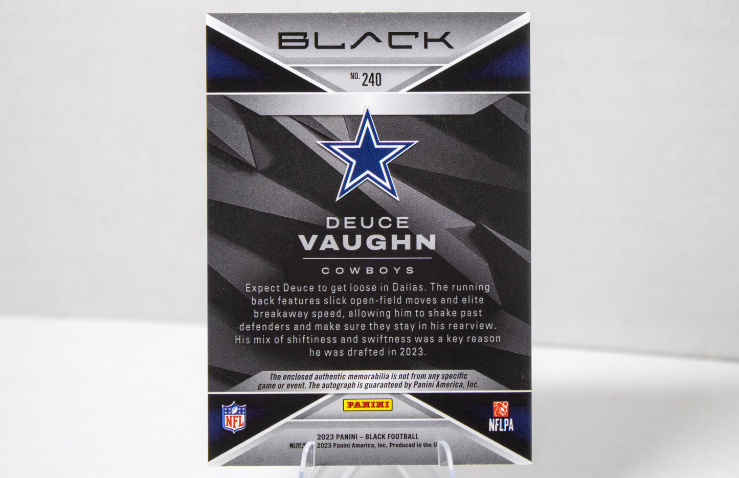 Deuce Vaughn – Black PRA /199 Rookie Auto Patch