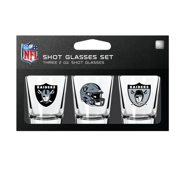 Las Vegas Raiders 3 Pack Shot Glass Set