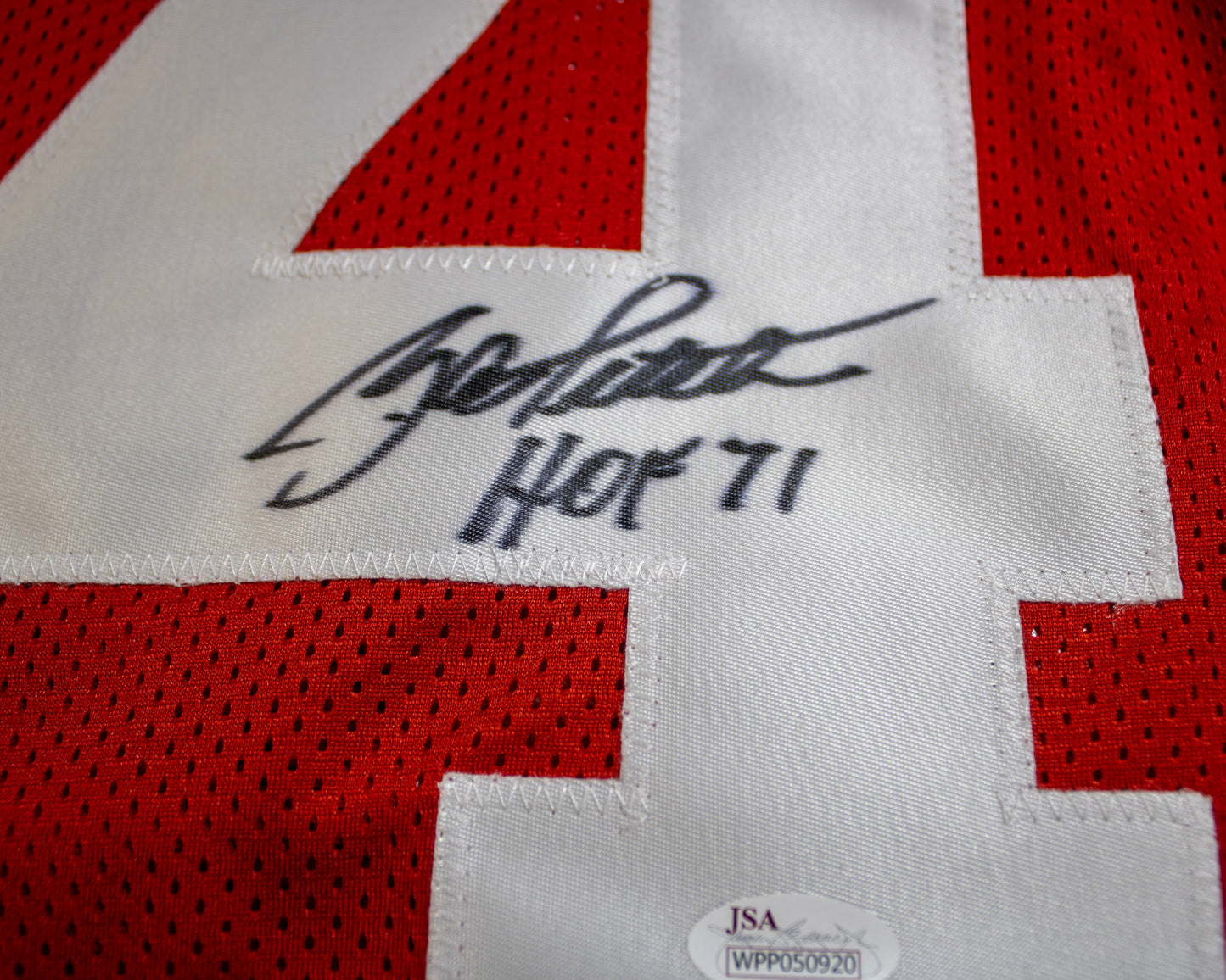 Y.A. Tittle Signed 49NERS Custom Football Jersey #14 – JSA Witnessed (WPP050920)