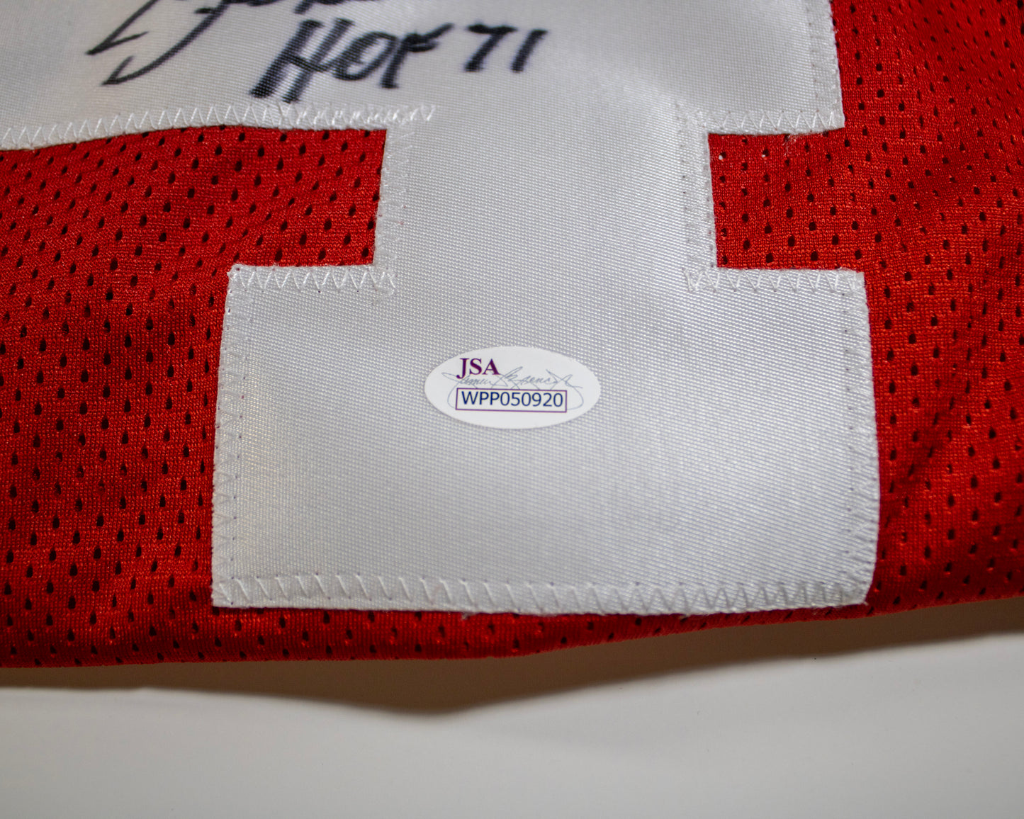 Y.A. Tittle Signed 49NERS Custom Football Jersey #14 – JSA Witnessed (WPP050920)