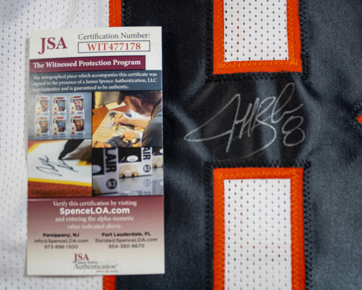Jeff Blake Signed Bengals Custom Football Jersey #8 – JSA Witnessed (WIT477178)