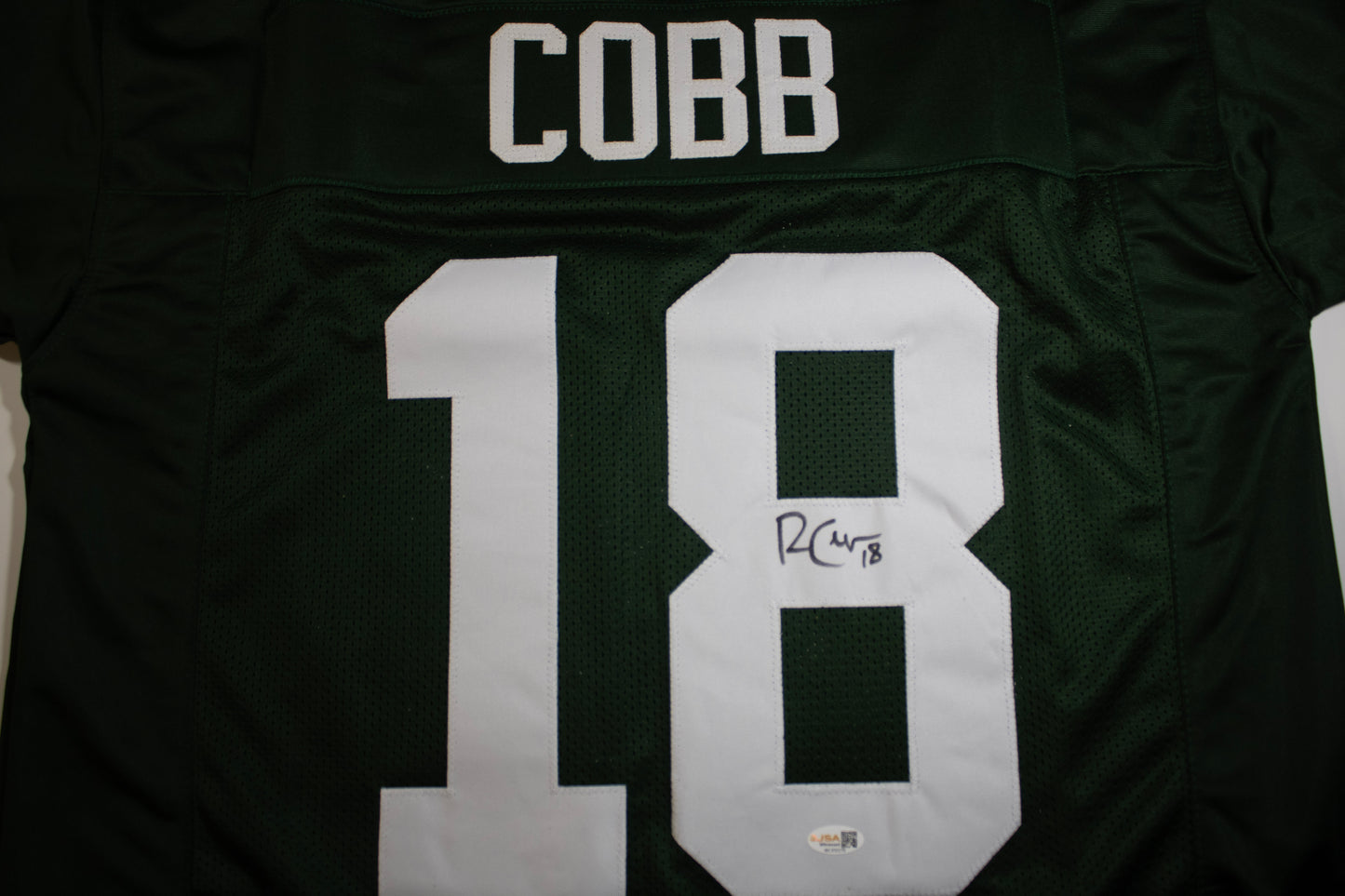Randall Cobb Signed PACKERS Custom Football Jersey #18 – JSA Witnessed (WC450278)