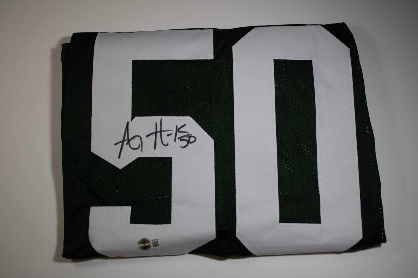 A.J. Hawk Signed PACKERS Custom Football Jersey #50 – Beckett Witnessed (4W514164)