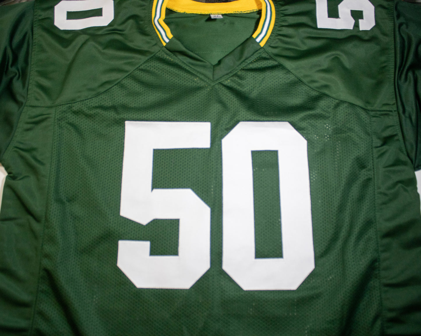 A.J. Hawk Signed PACKERS Custom Football Jersey #50 – Beckett Witnessed (4W514164)