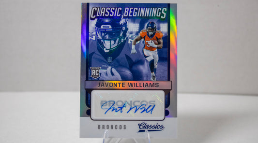 Javonte Williams – Panini Classics Classic Beginnings Rookie Autograph /99 (No. CB‑JW)