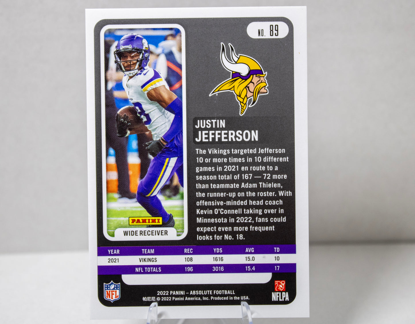 Justin Jefferson – Panini Absolute Red Parallel /100 (No. 89)