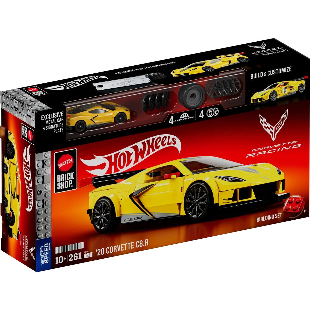 Hot Wheels Brick Shop Speed Series '20 Corvette C8.R (Yellow)