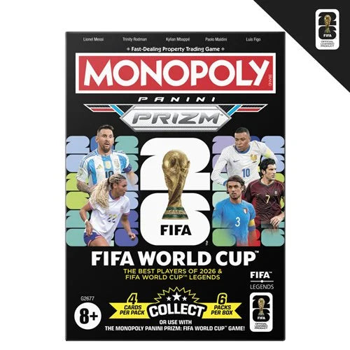 Monopoly Panini Prizm FIFA World Cup Soccer Trading Cards – Booster Box